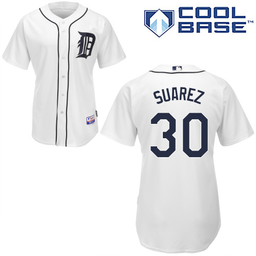 Eugenio Suarez #30 MLB Jersey-Detroit Tigers Men's Authentic Home White Cool Base Baseball Jersey